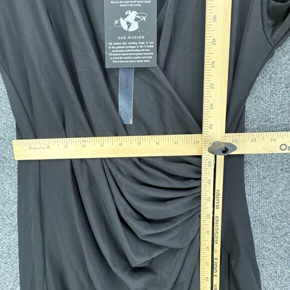 **SOLD**Anatomie Marine Travel Dress Medium Black Form Fitting Ruched Faux Wrap - Picture 15 of 15